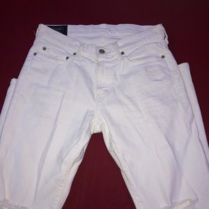 Abercrombie & Finch White Ripped Jeans